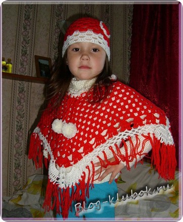 Вязаное пончо крючком
